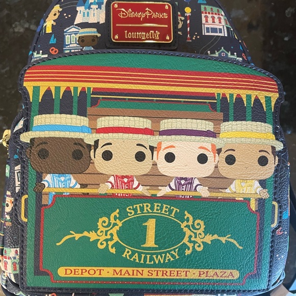 New Disney Park Loungefly Funko Pop Dapper Dans Backpack & 2022 Blue Sequin Ears - Picture 2 of 8